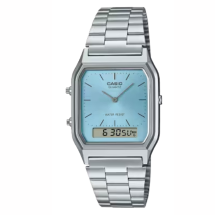 Casio Vintage AQ-230A-2A1 Silver Stainless Steel Band Men Watch / Women Watch